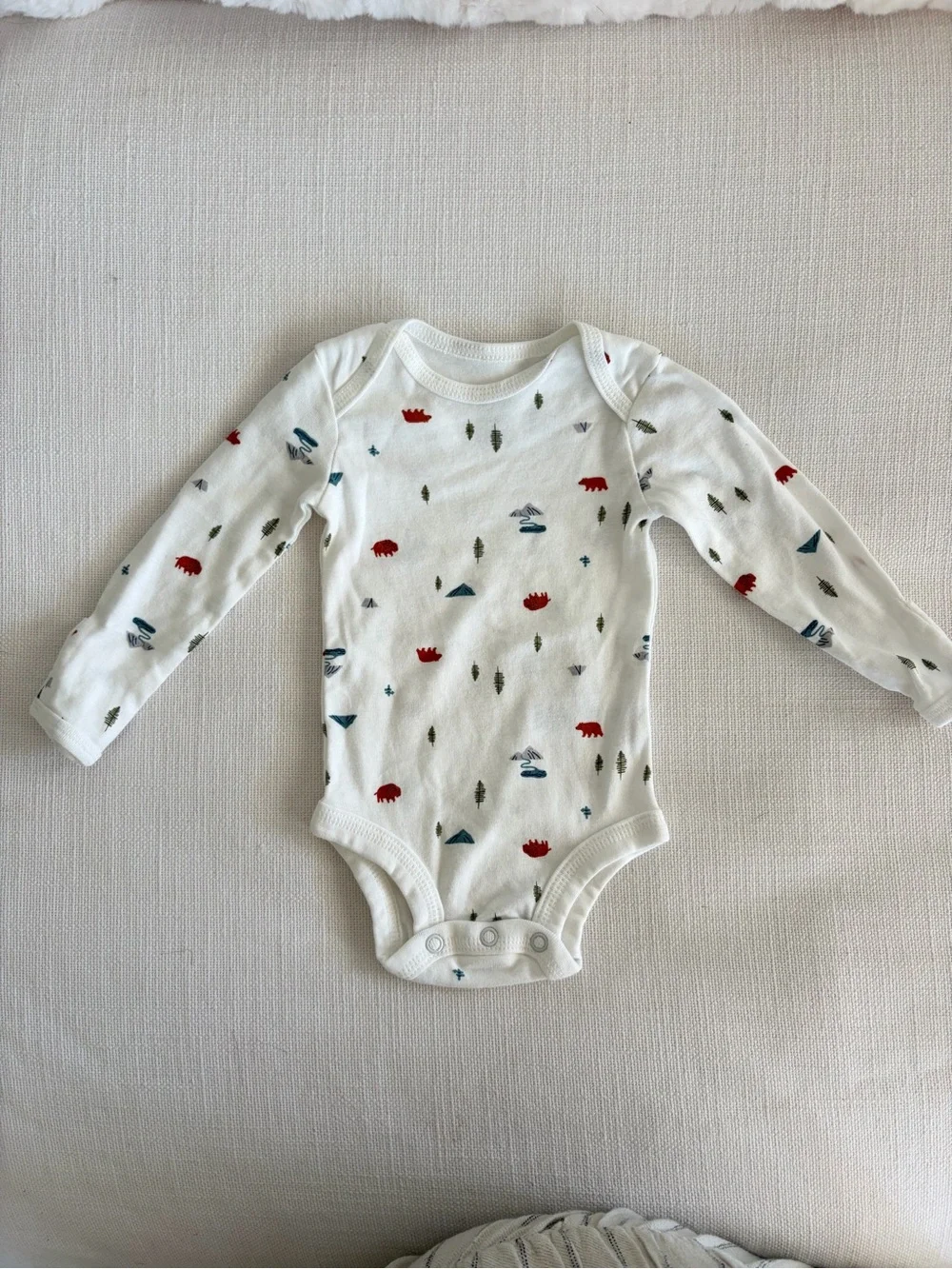 Set of 3 Carter's Bear Theme Long-Sleeve Onesies